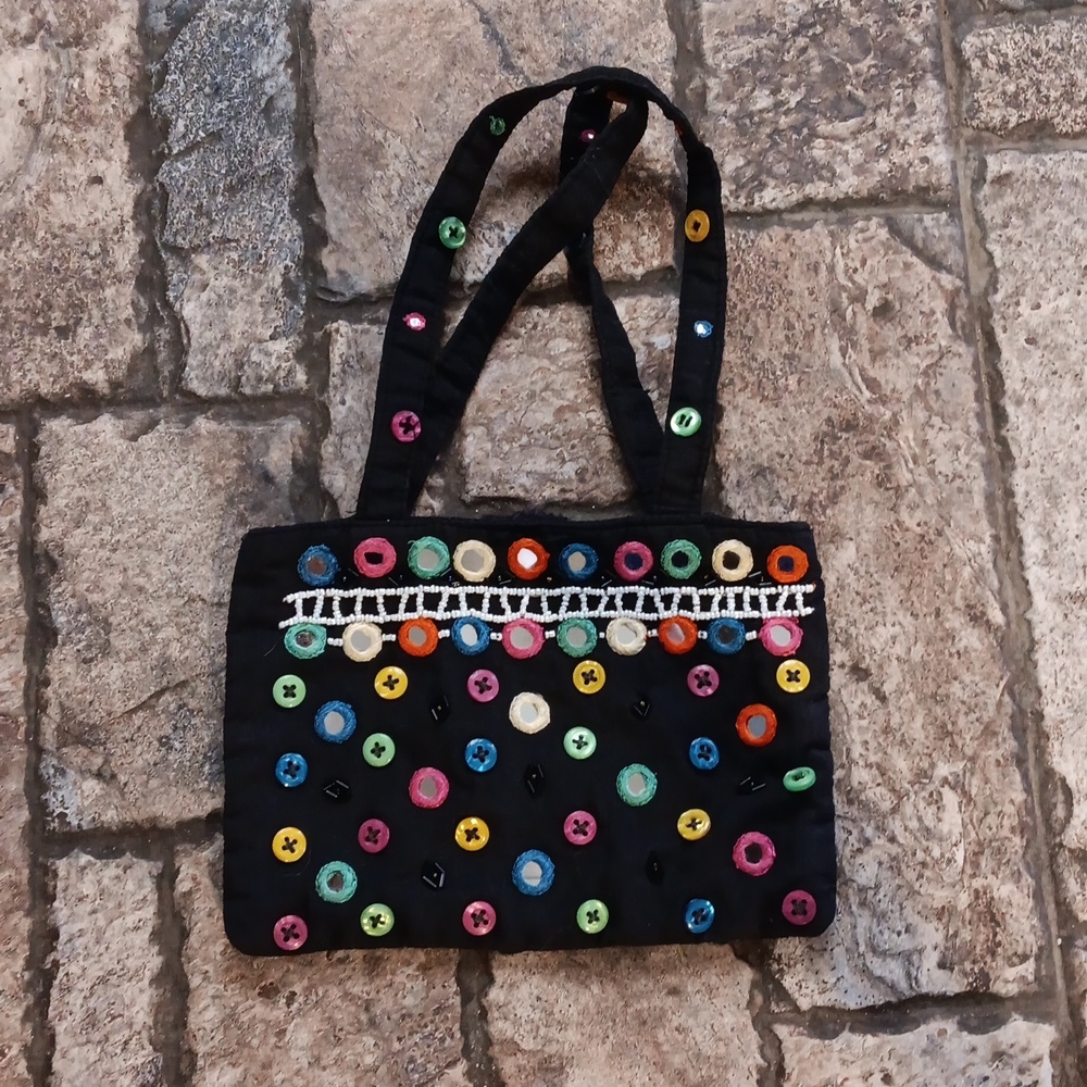 Original Arizona Jean Company Cloth Hand Bag Multicolor Beads & Buttons